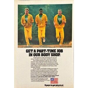 Army National Guard "Get a Part-Time Job in Our Body Shop" Print Ad 1983